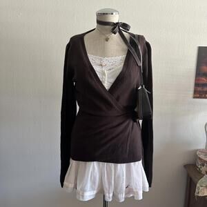 French Connection brown wrap sweater